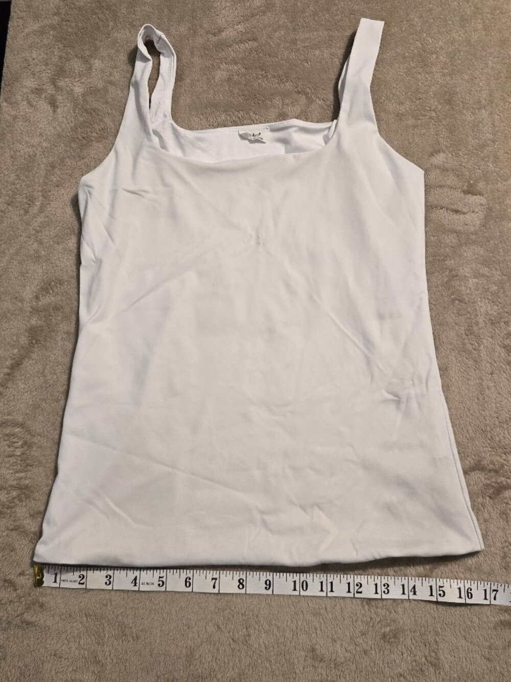 J.o&co White Square-Neck Tank Top – Size Large